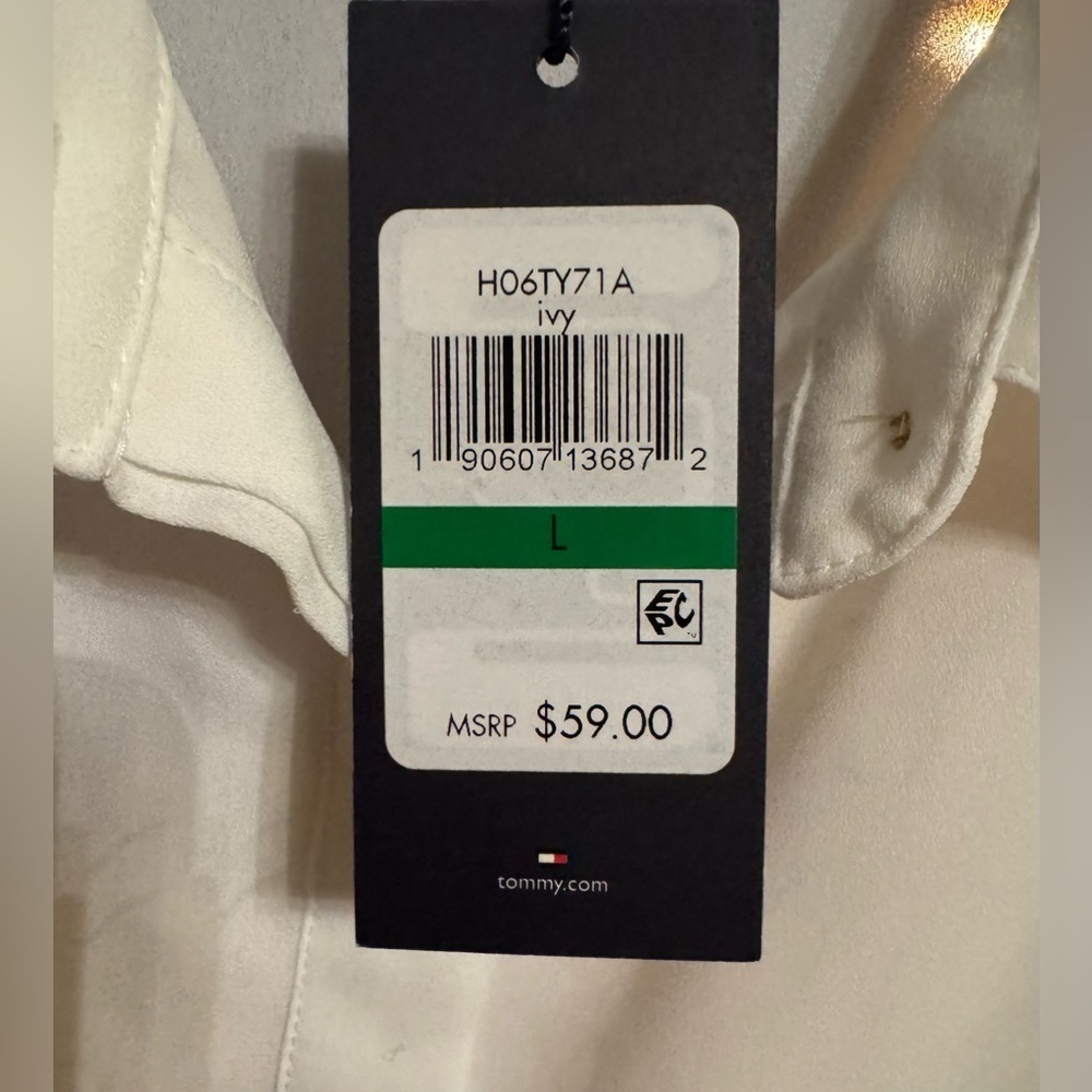 NWT Tommy Hilfiger Ivy Pullover Sleeveless Collared Blouse 4 Buttons Size Large - Picture 9 of 12